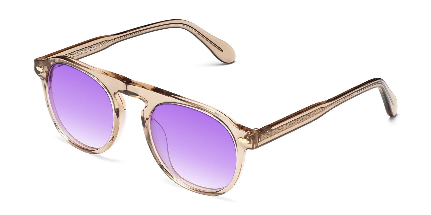 Angle of Mufasa in light Brown with Purple Gradient Lenses