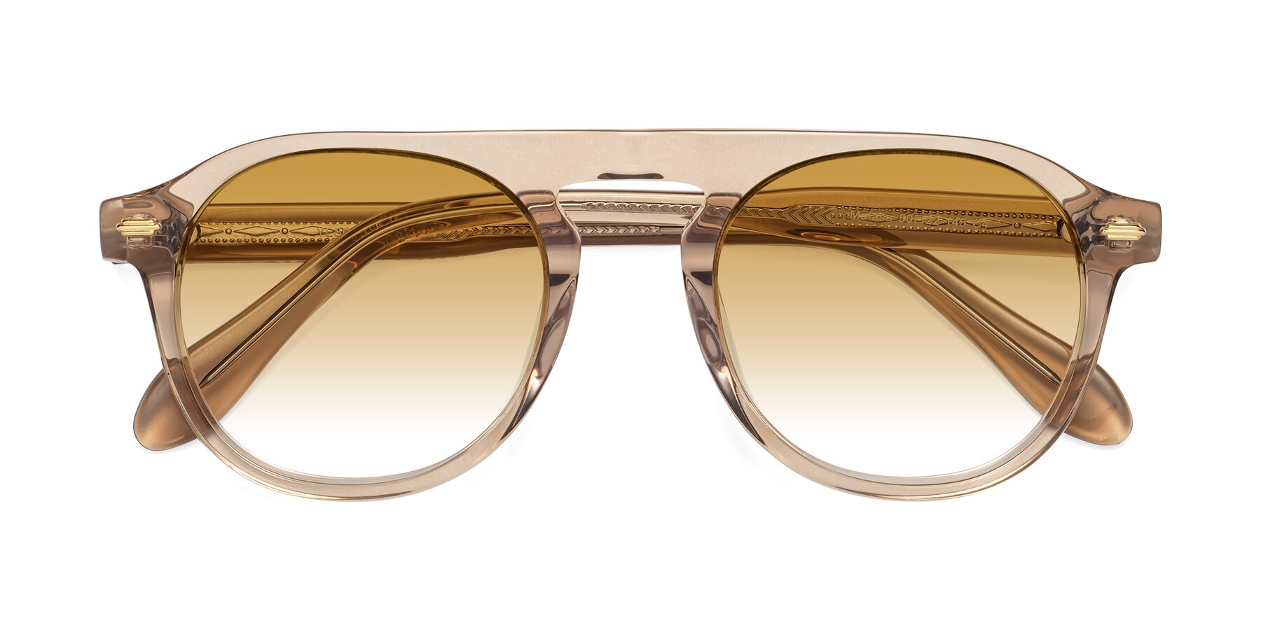 Folded Front of Mufasa in light Brown with Champagne Gradient Lenses