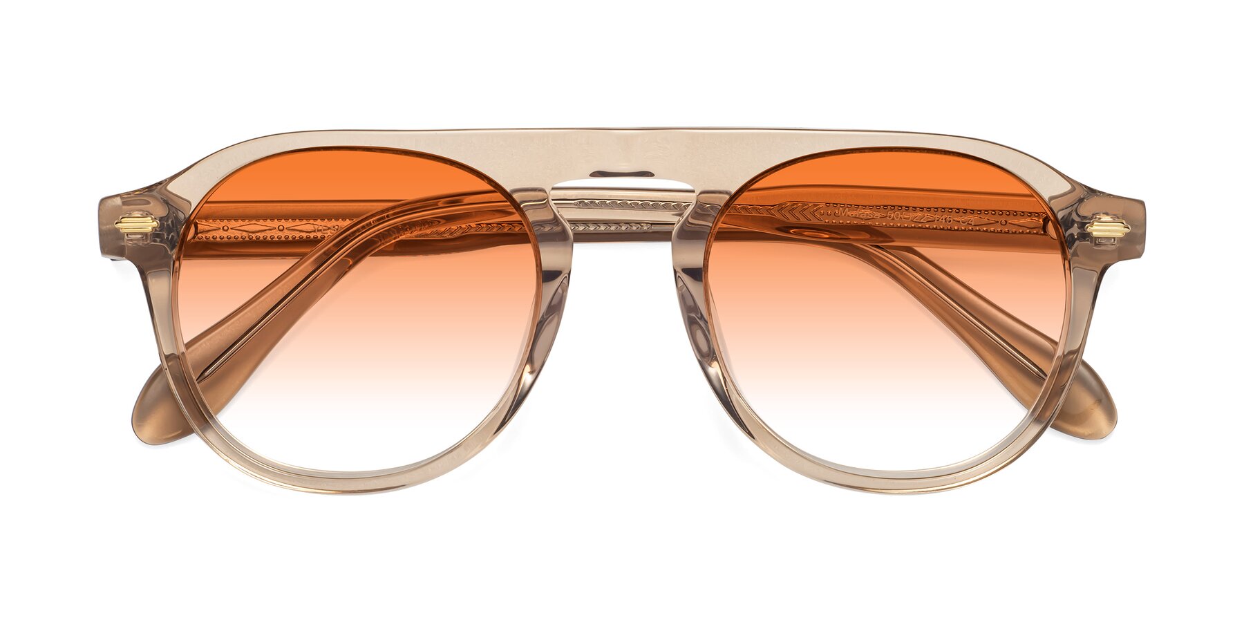 Folded Front of Mufasa in light Brown with Orange Gradient Lenses