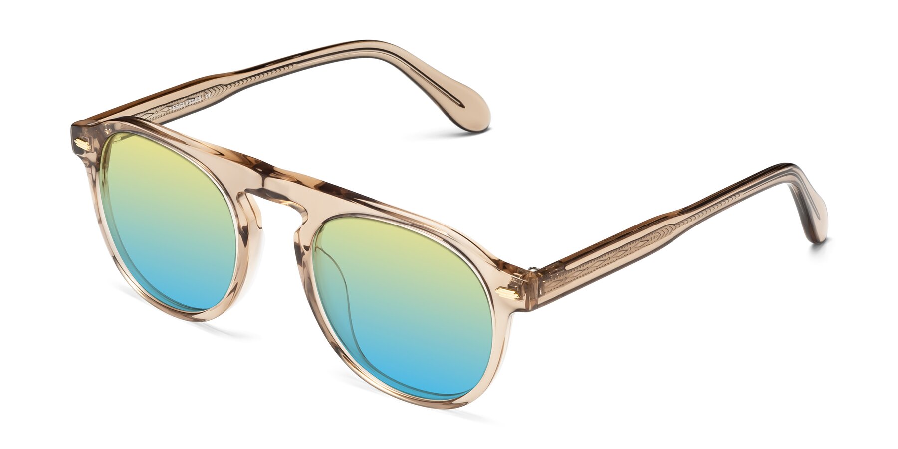 Angle of Mufasa in light Brown with Yellow / Blue Gradient Lenses