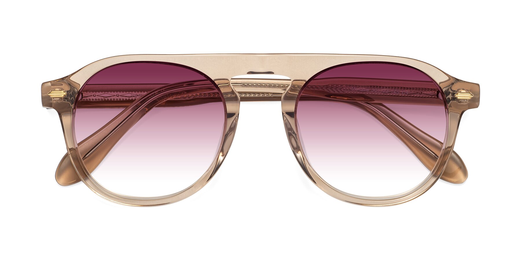 Folded Front of Mufasa in light Brown with Wine Gradient Lenses