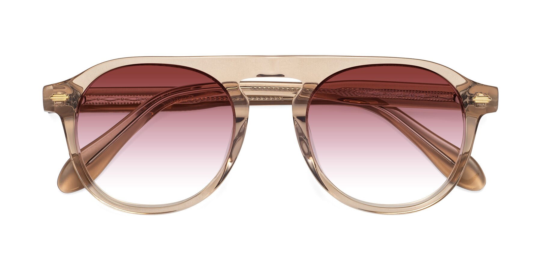 Folded Front of Mufasa in light Brown with Garnet Gradient Lenses