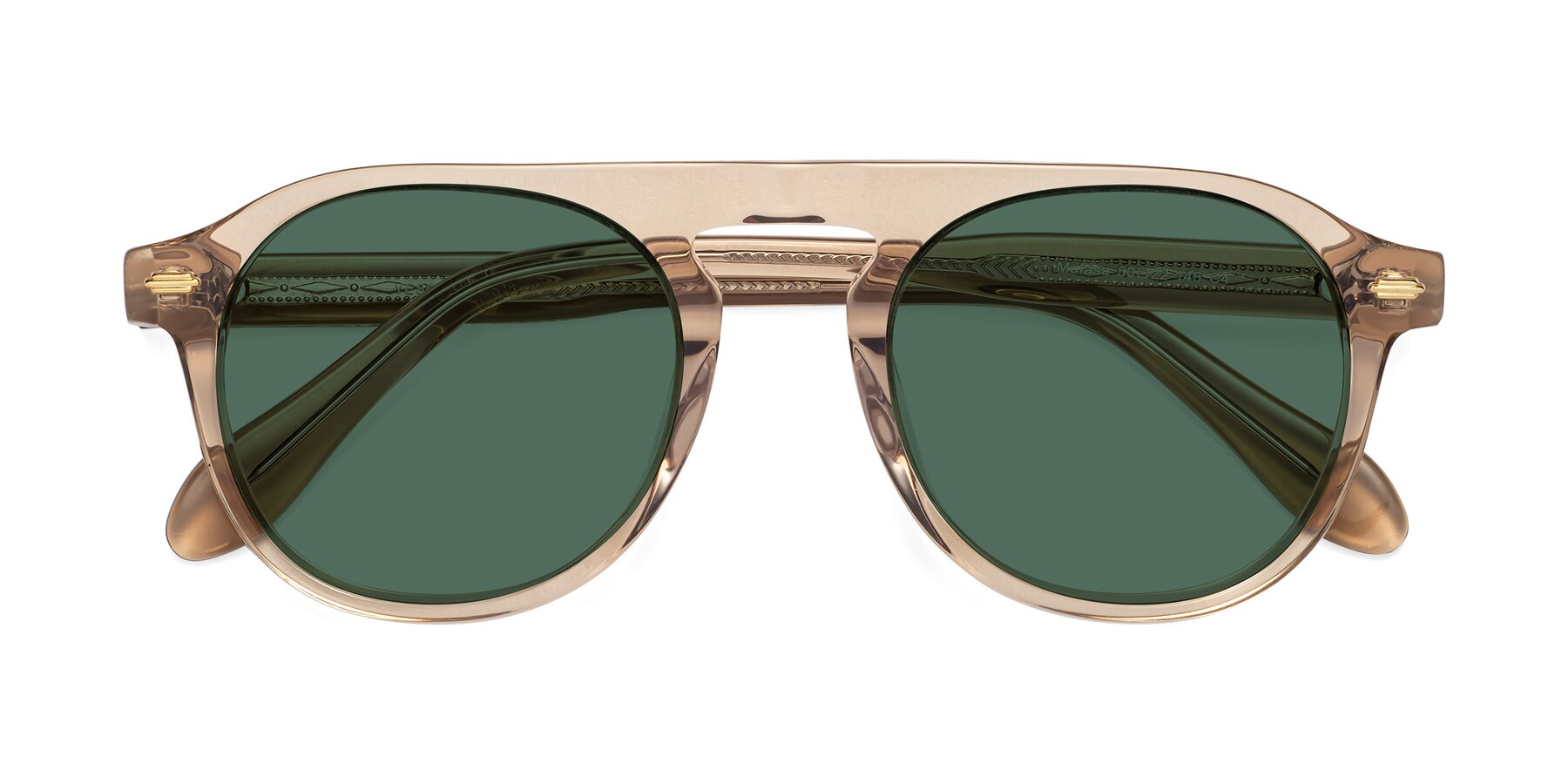 Folded Front of Mufasa in light Brown with Green Polarized Lenses
