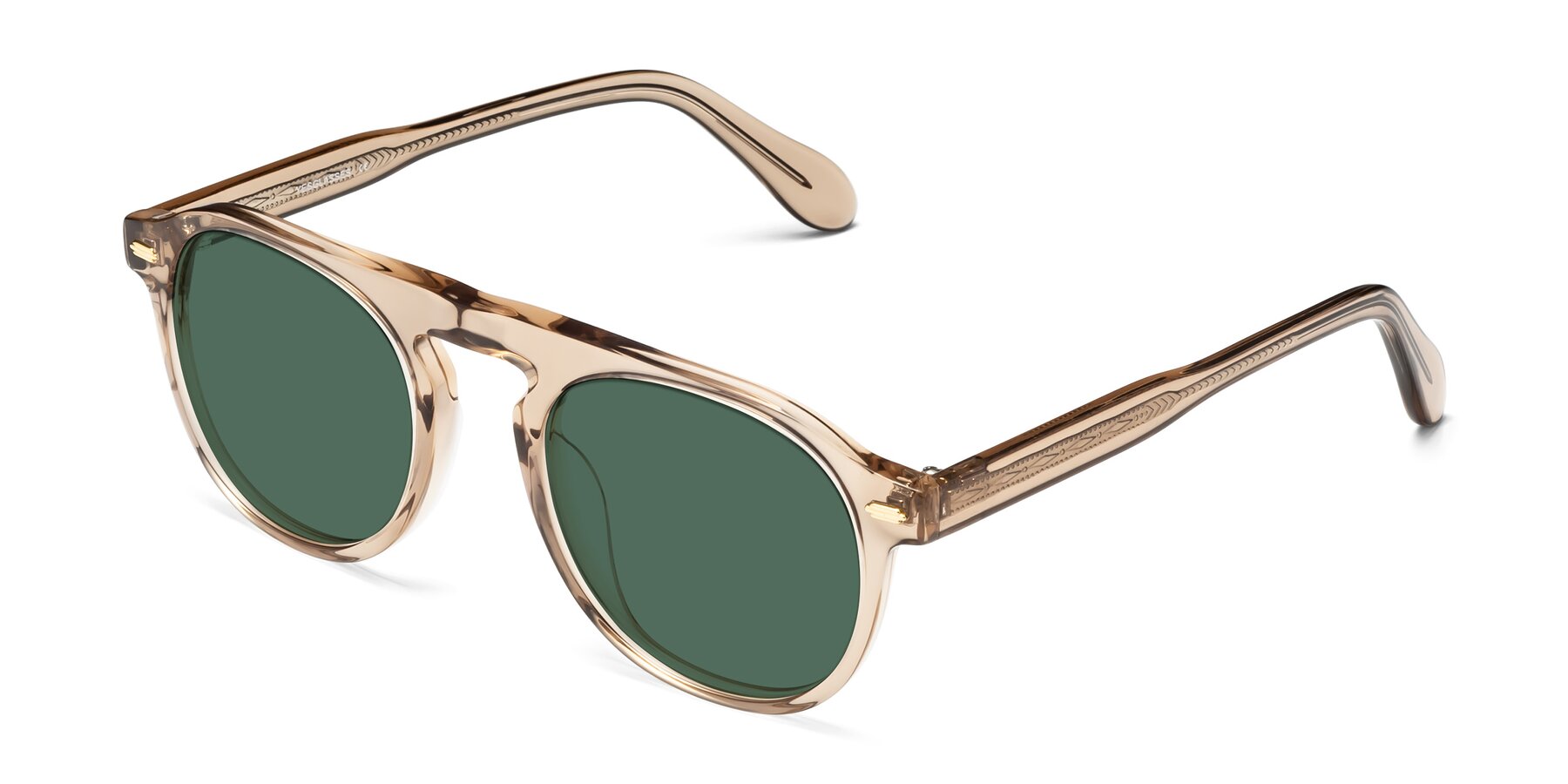 Angle of Mufasa in light Brown with Green Polarized Lenses