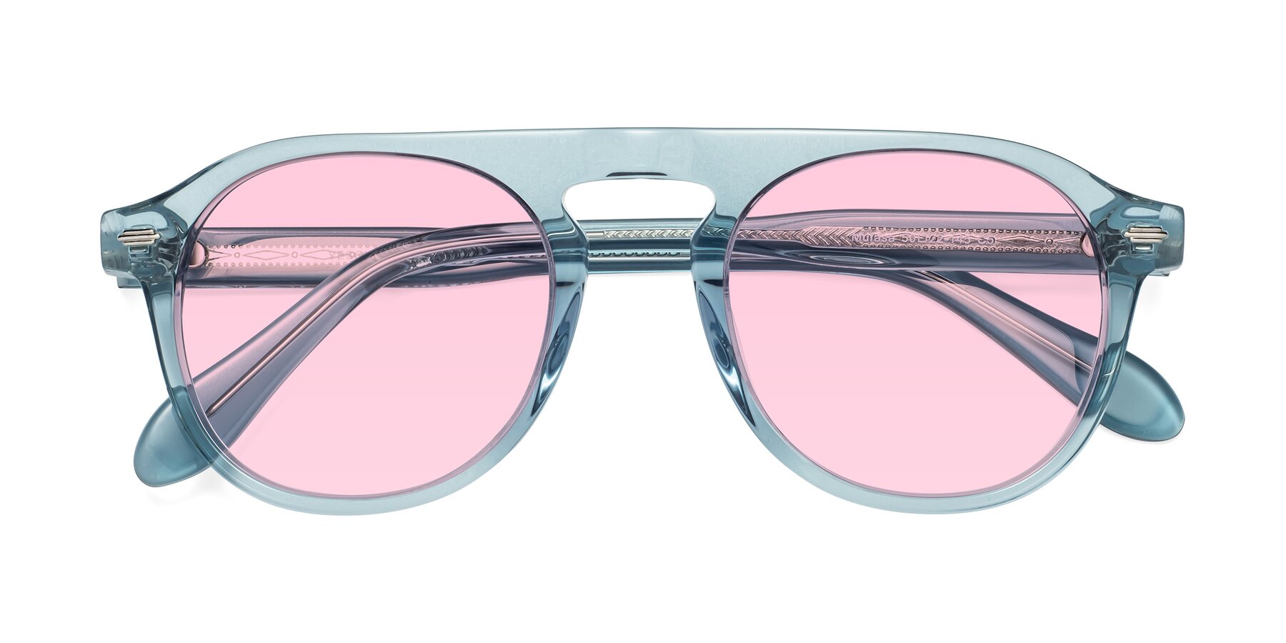 Folded Front of Mufasa in Light Blue with Light Pink Tinted Lenses
