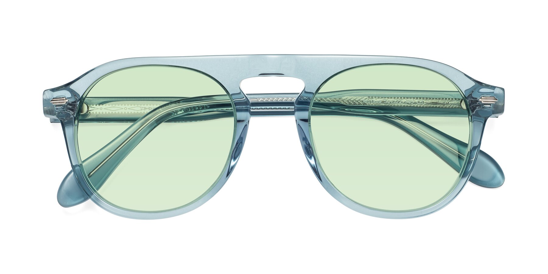 Folded Front of Mufasa in Light Blue with Light Green Tinted Lenses
