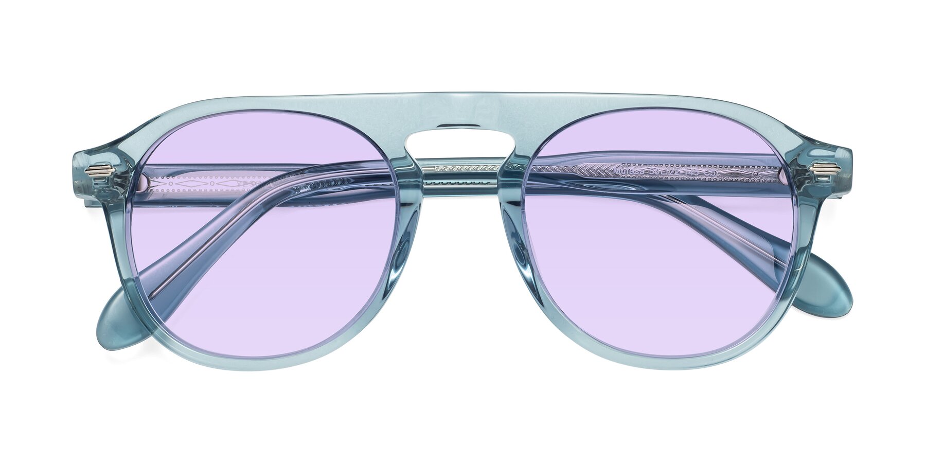 Folded Front of Mufasa in Light Blue with Light Purple Tinted Lenses