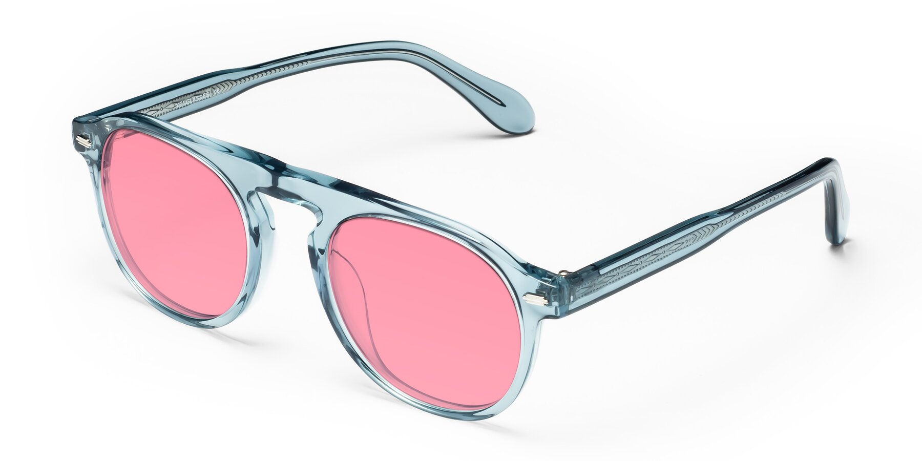 Angle of Mufasa in Light Blue with Pink Tinted Lenses