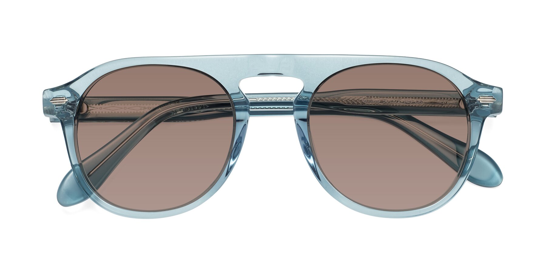 Folded Front of Mufasa in Light Blue with Medium Brown Tinted Lenses