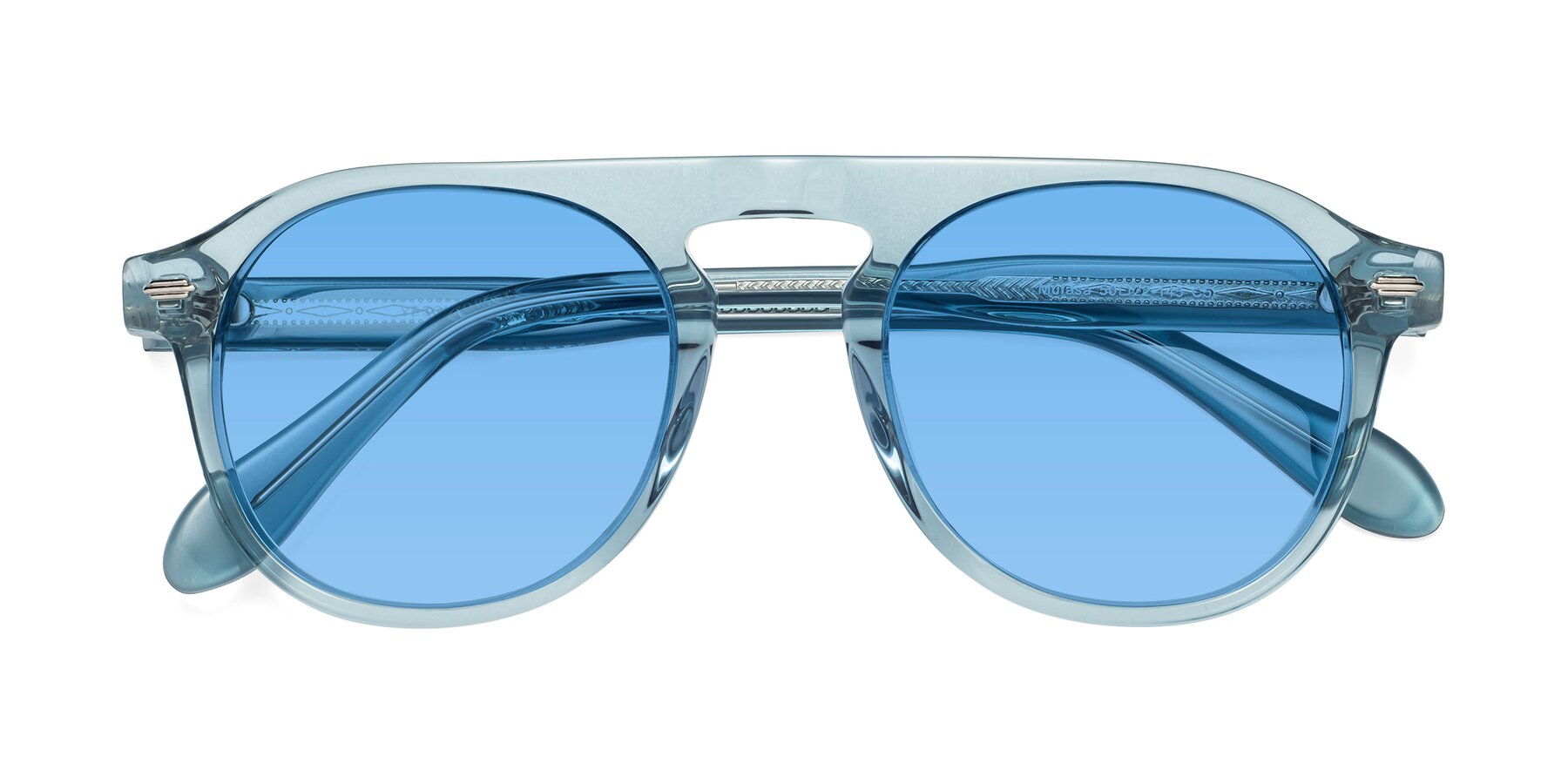 Folded Front of Mufasa in Light Blue with Medium Blue Tinted Lenses