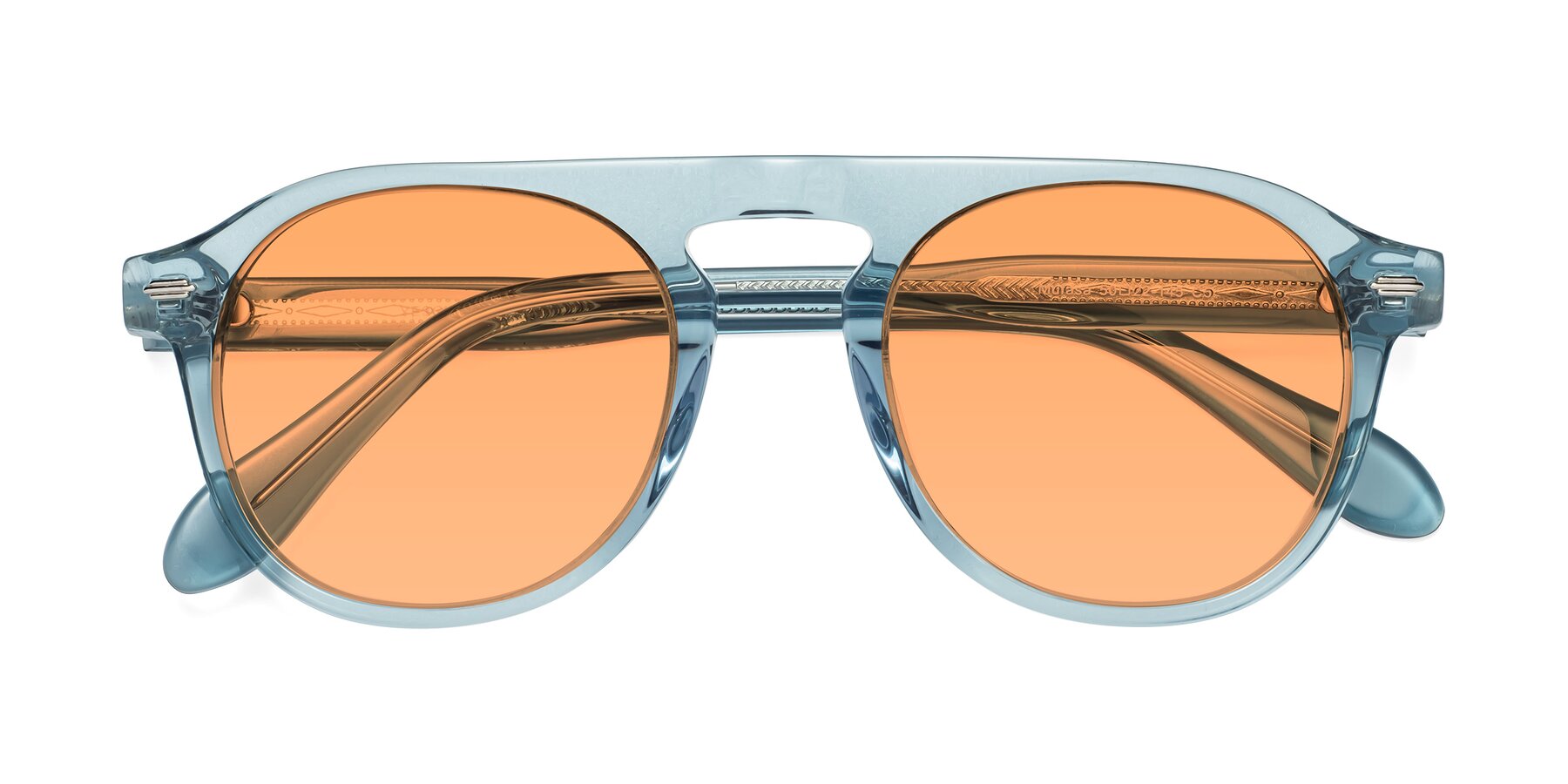 Folded Front of Mufasa in Light Blue with Medium Orange Tinted Lenses