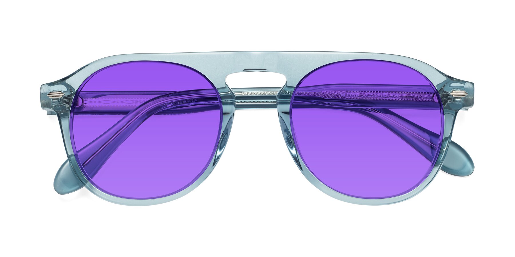 Folded Front of Mufasa in Light Blue with Purple Tinted Lenses