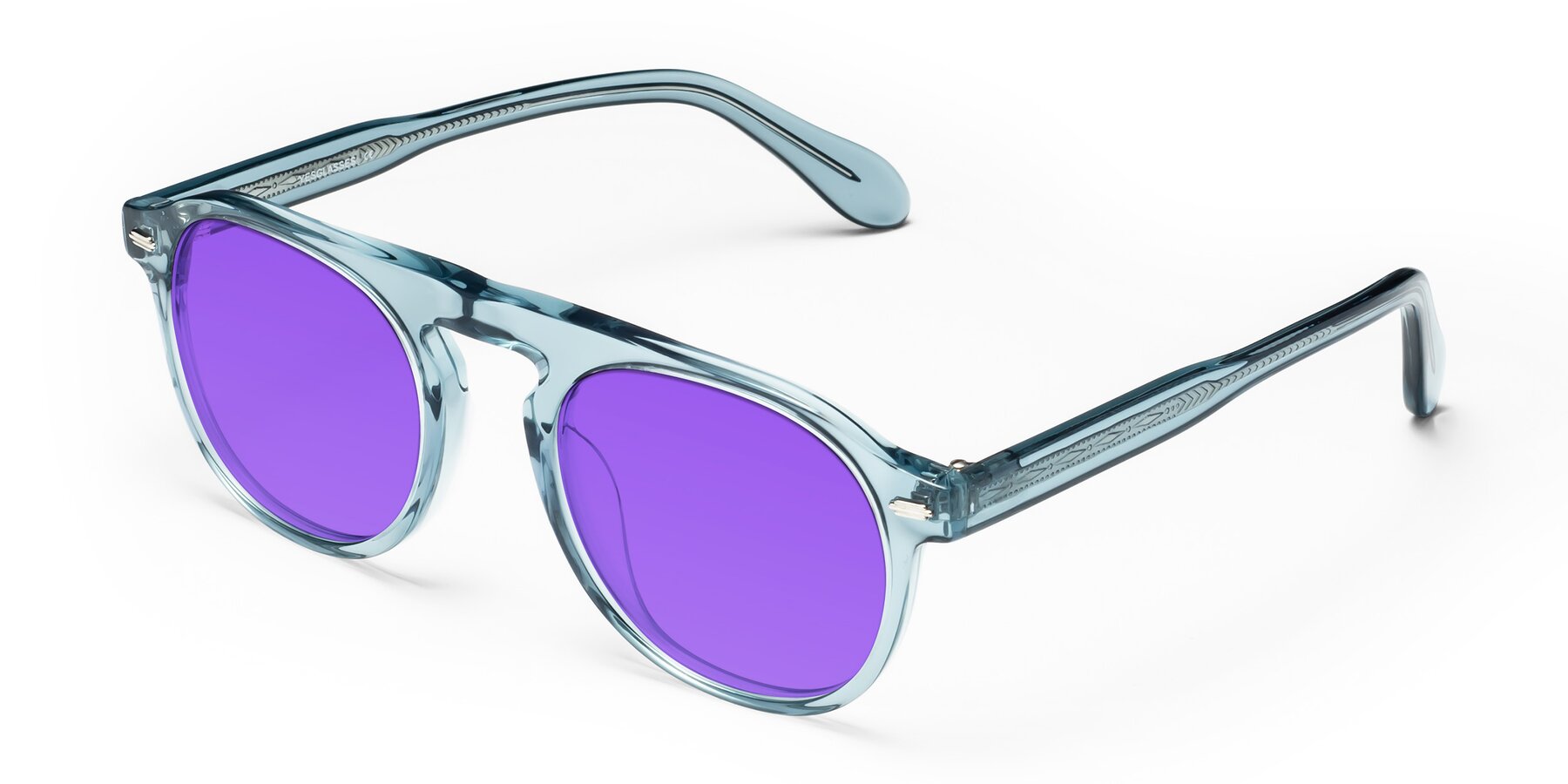 Angle of Mufasa in Light Blue with Purple Tinted Lenses