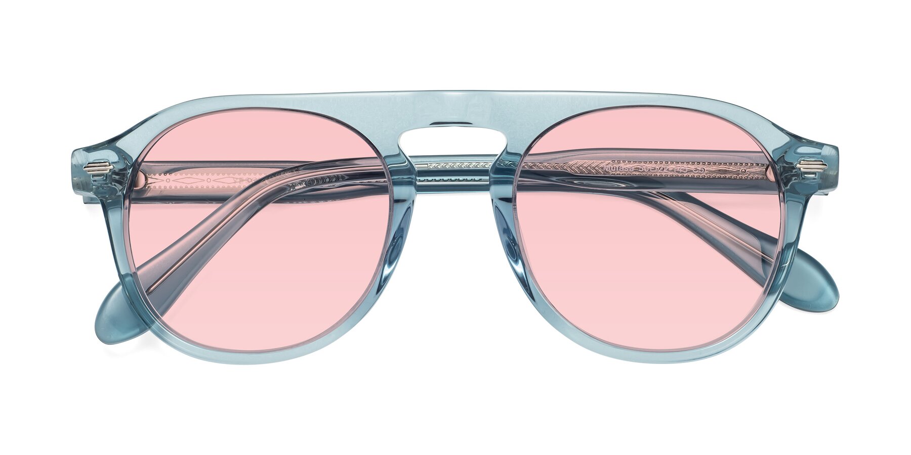 Folded Front of Mufasa in Light Blue with Light Garnet Tinted Lenses