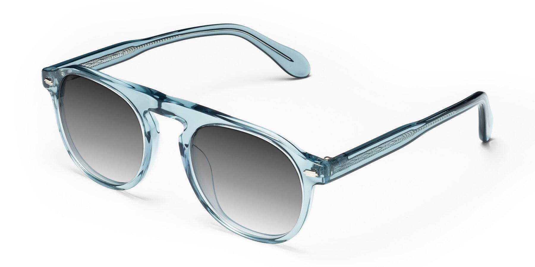 Angle of Mufasa in Light Blue with Gray Gradient Lenses