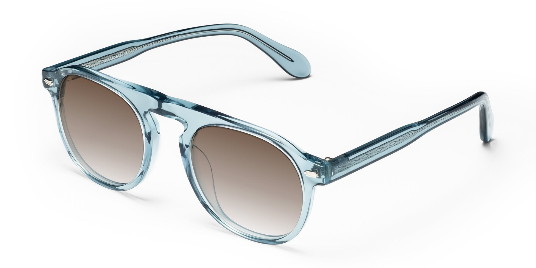 Angle of Mufasa in Light Blue with Brown Gradient Lenses