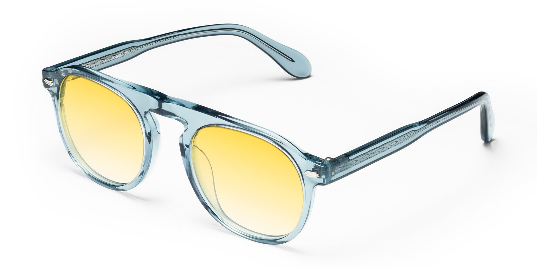 Angle of Mufasa in Light Blue with Yellow Gradient Lenses