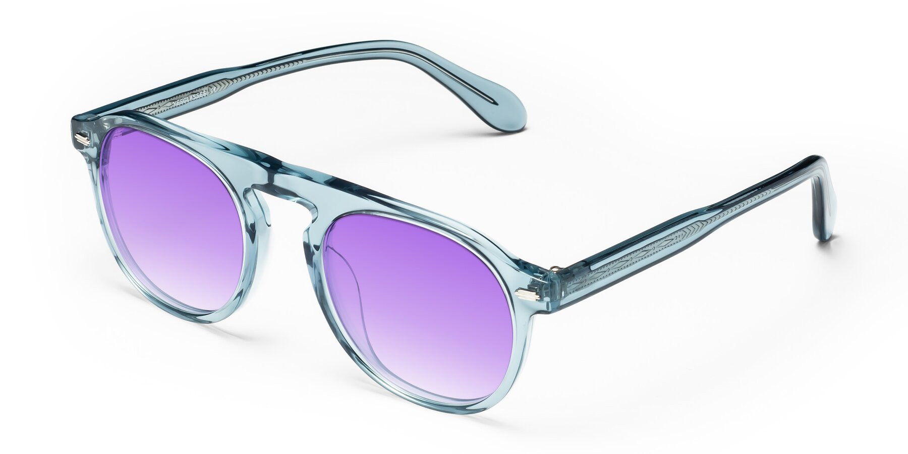 Angle of Mufasa in Light Blue with Purple Gradient Lenses
