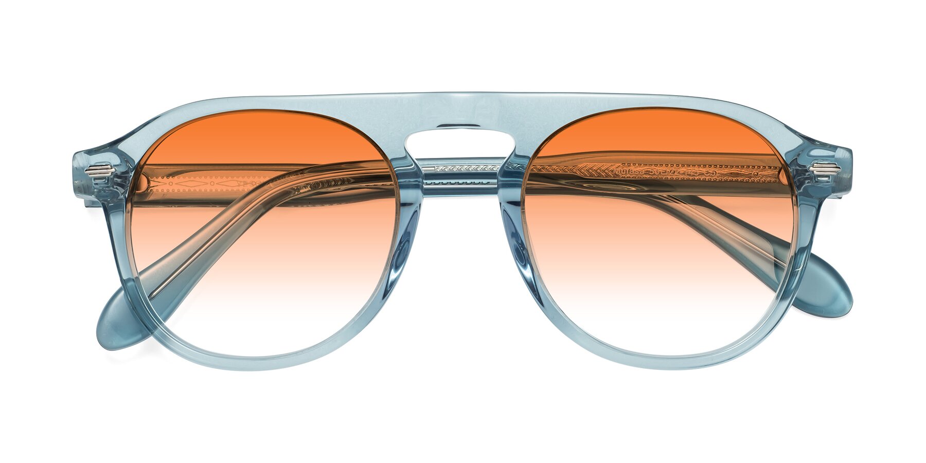 Folded Front of Mufasa in Light Blue with Orange Gradient Lenses