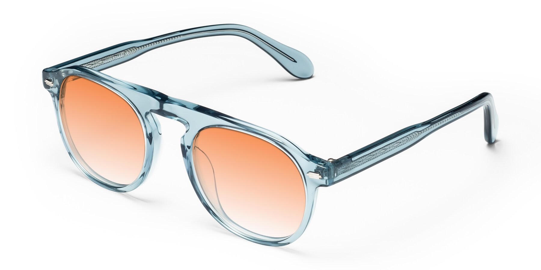 Angle of Mufasa in Light Blue with Orange Gradient Lenses