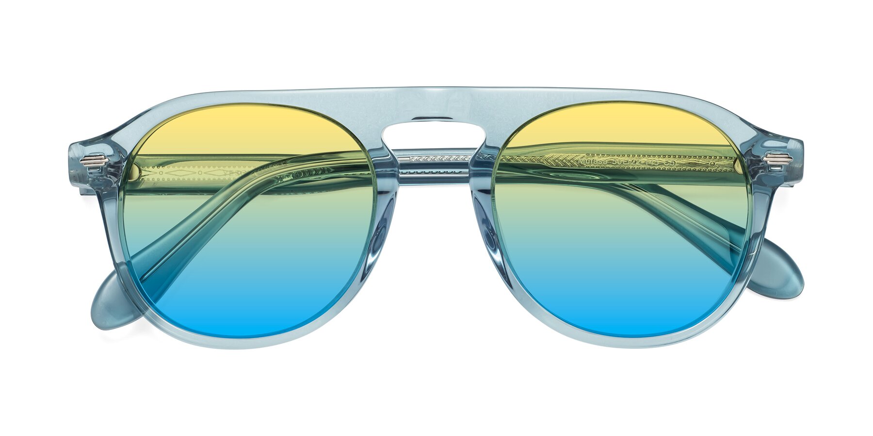 Folded Front of Mufasa in Light Blue with Yellow / Blue Gradient Lenses
