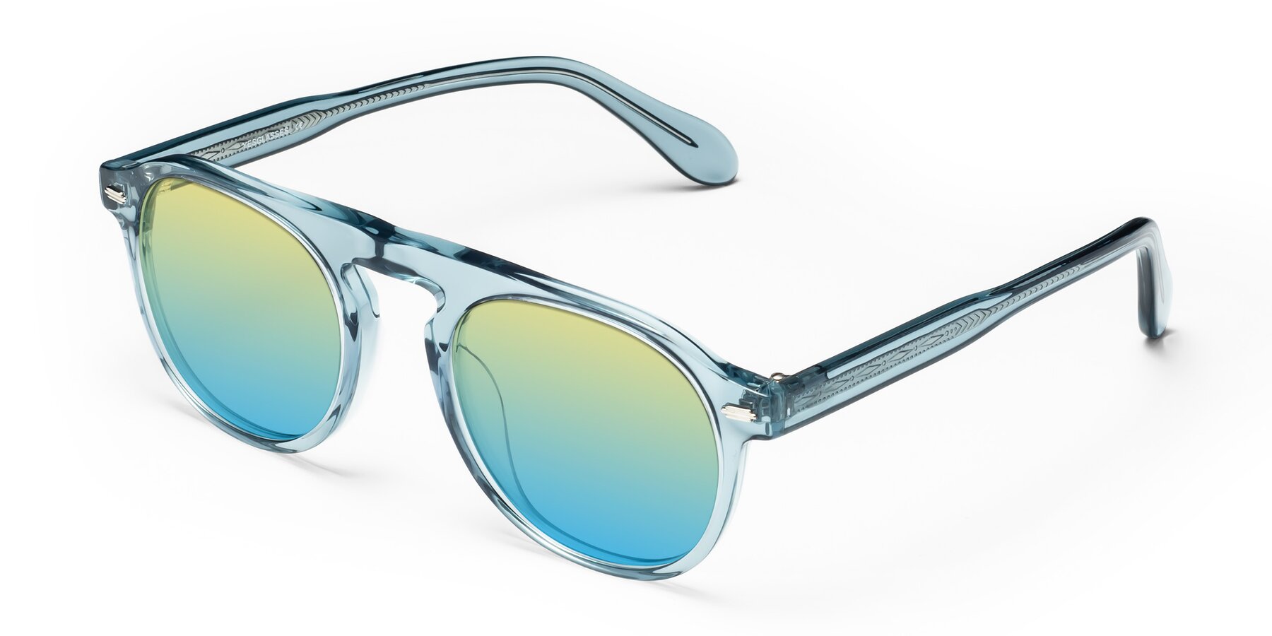 Angle of Mufasa in Light Blue with Yellow / Blue Gradient Lenses