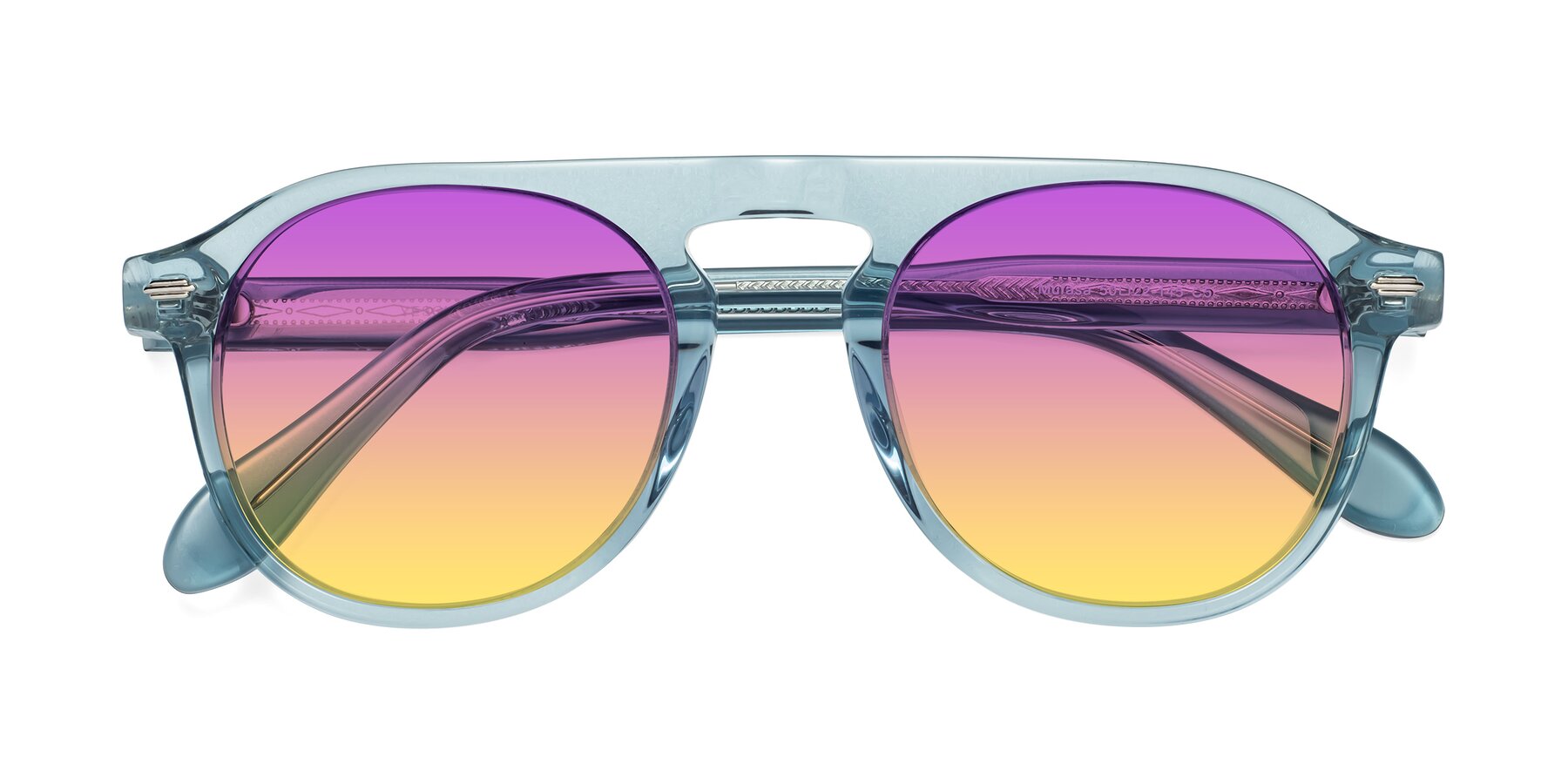 Folded Front of Mufasa in Light Blue with Purple / Yellow Gradient Lenses