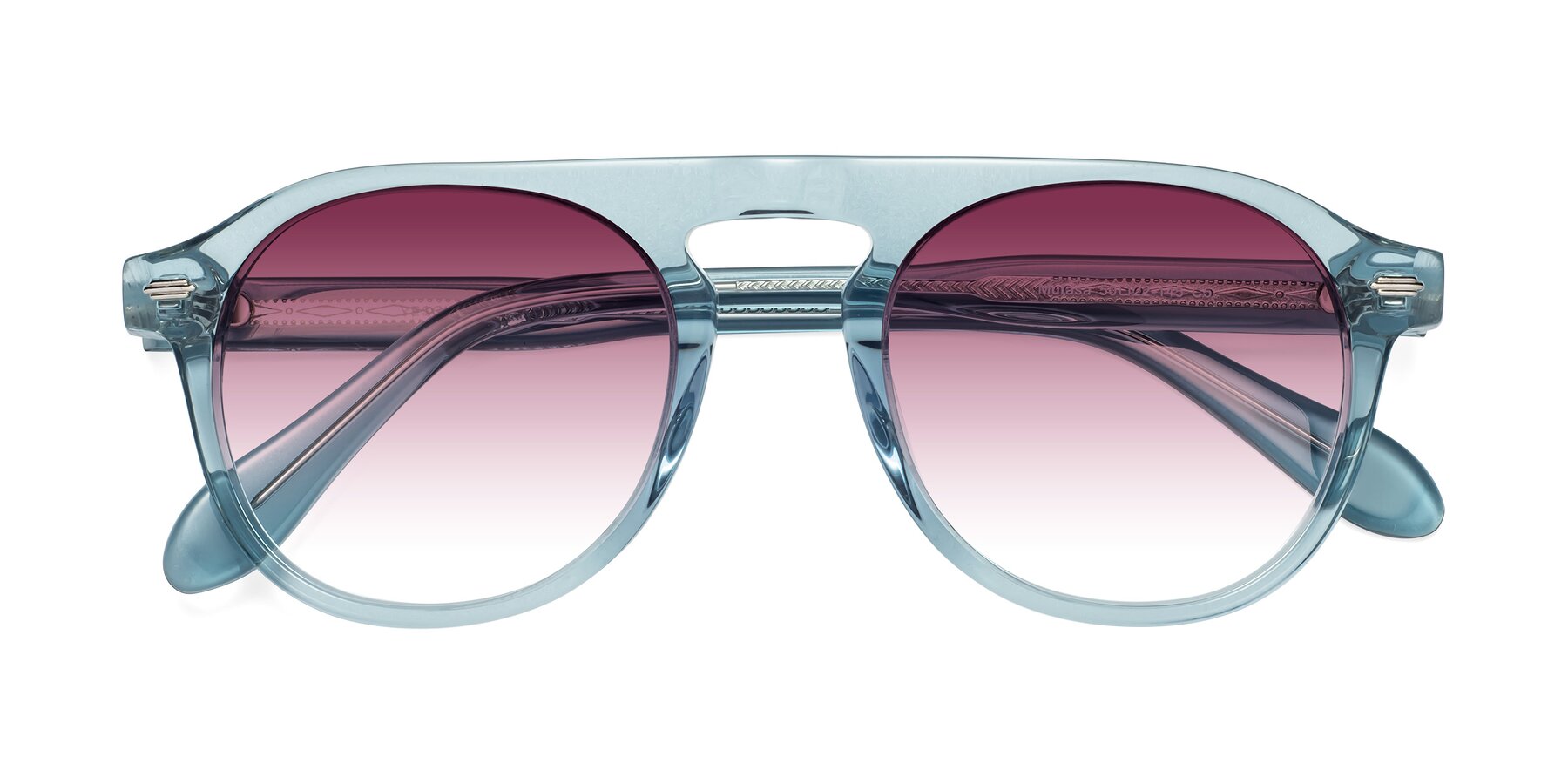 Folded Front of Mufasa in Light Blue with Wine Gradient Lenses