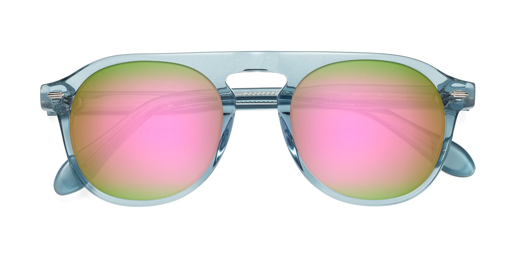 Folded Front of Mufasa in Light Blue with Pink Mirrored Lenses