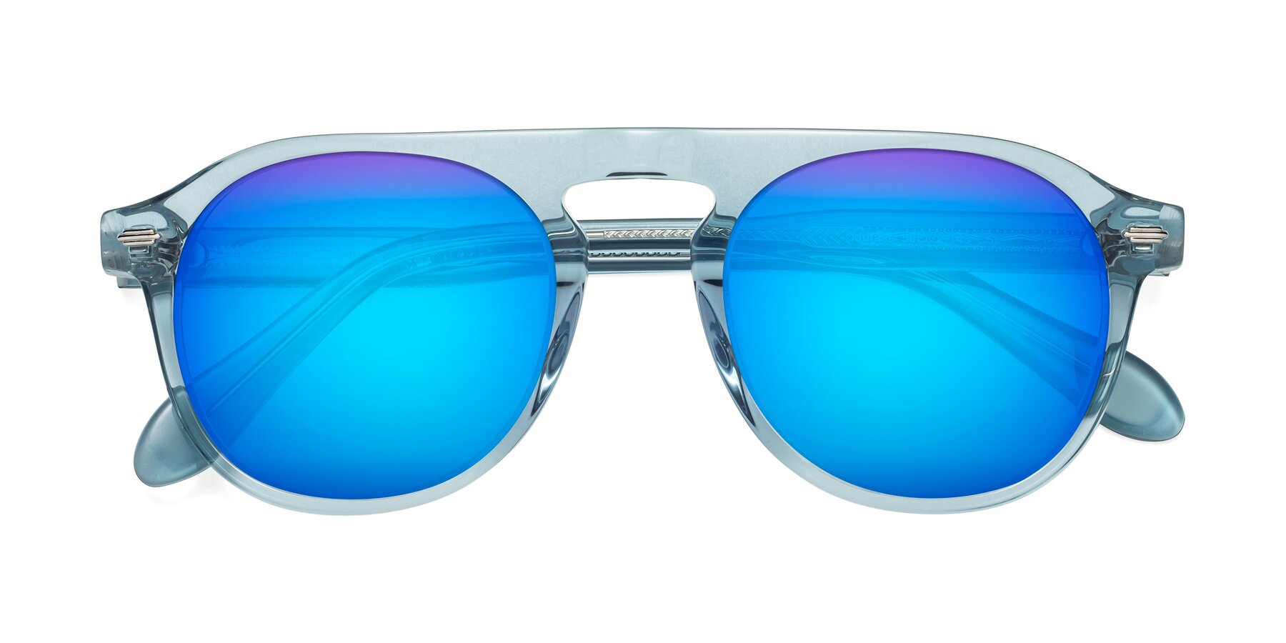 Folded Front of Mufasa in Light Blue with Blue Mirrored Lenses