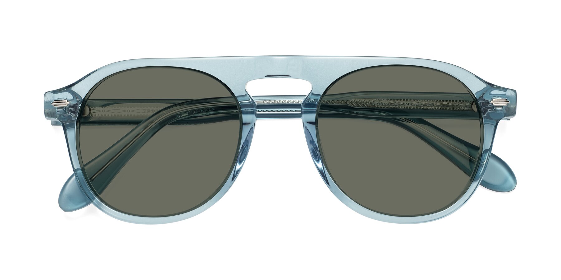 Folded Front of Mufasa in Light Blue with Gray Polarized Lenses