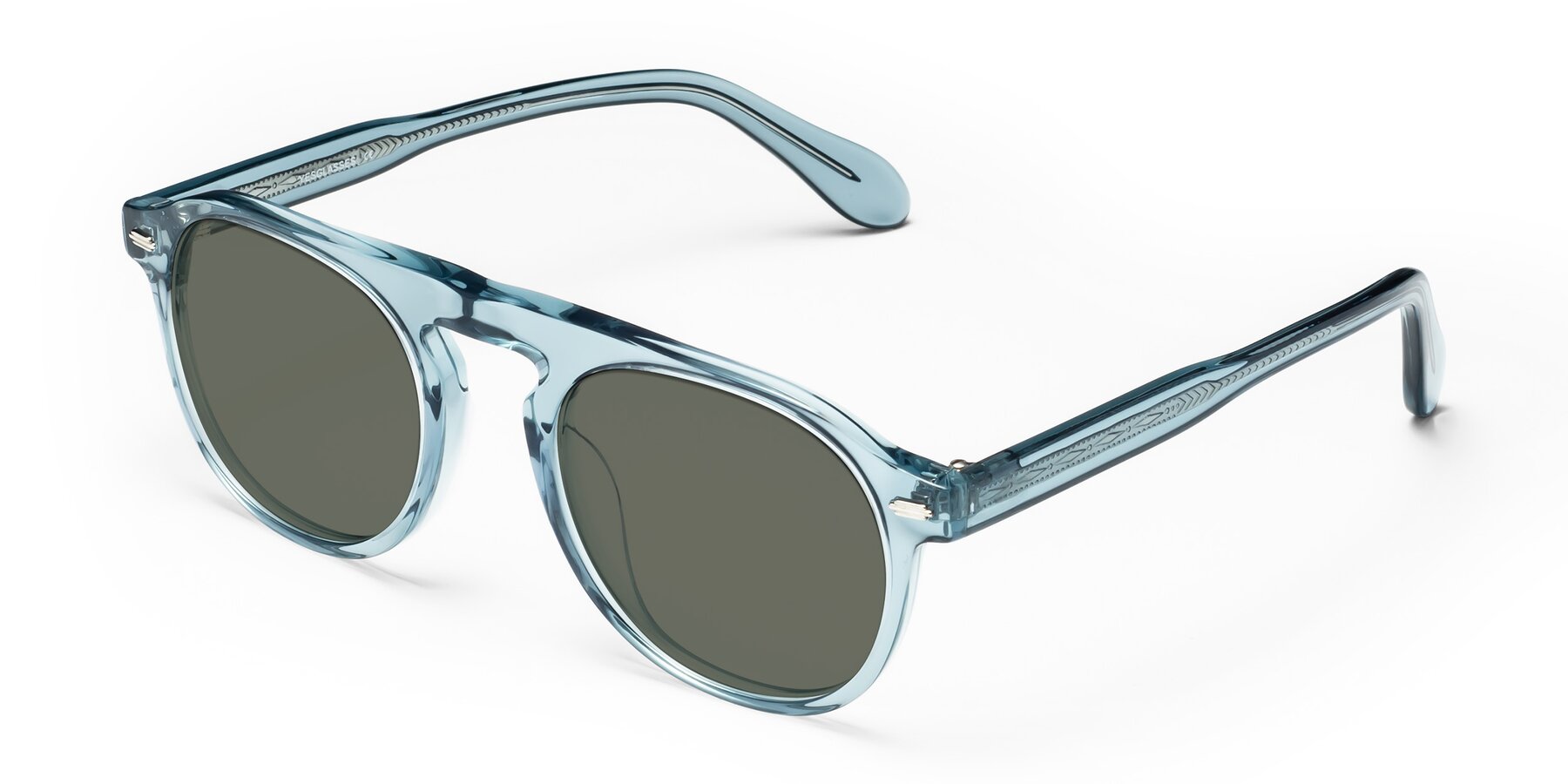 Angle of Mufasa in Light Blue with Gray Polarized Lenses