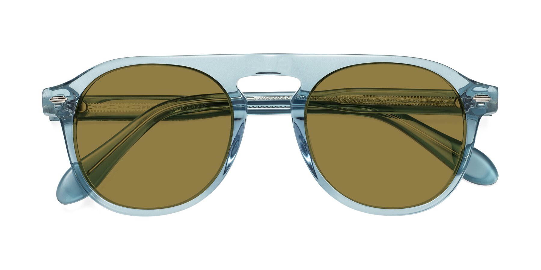 Folded Front of Mufasa in Light Blue with Brown Polarized Lenses