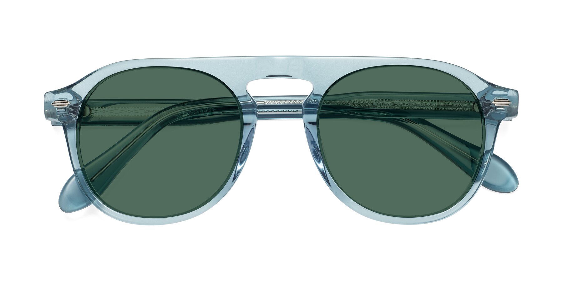 Folded Front of Mufasa in Light Blue with Green Polarized Lenses