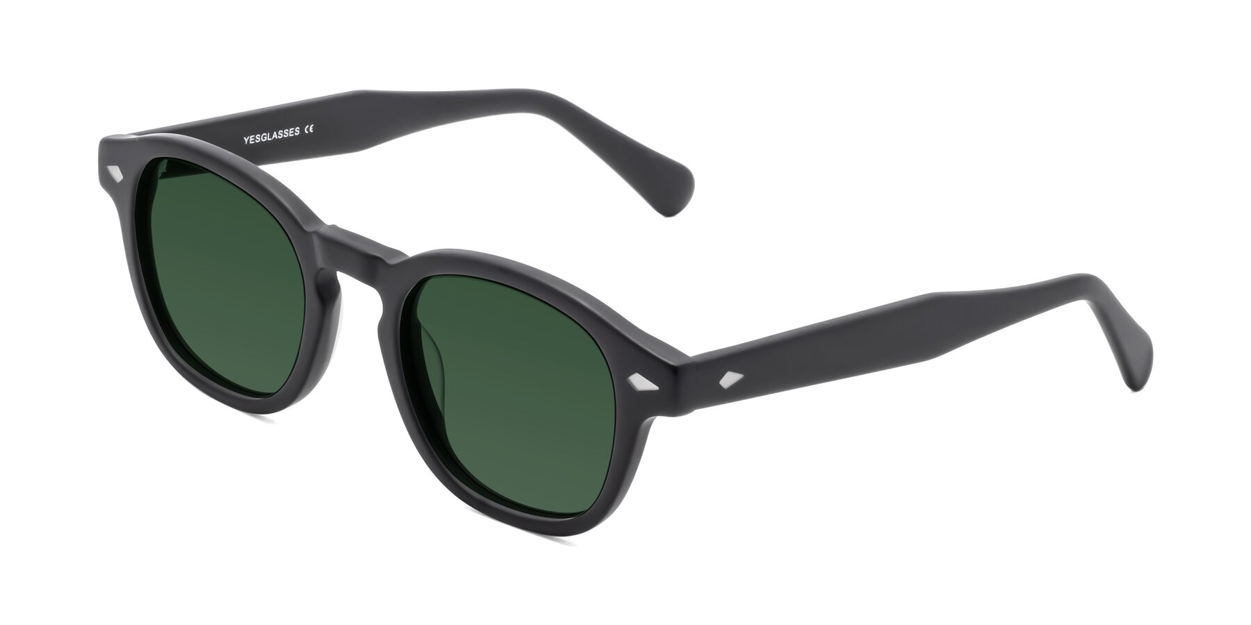 Angle of WALL-E in Matte Black with Green Tinted Lenses