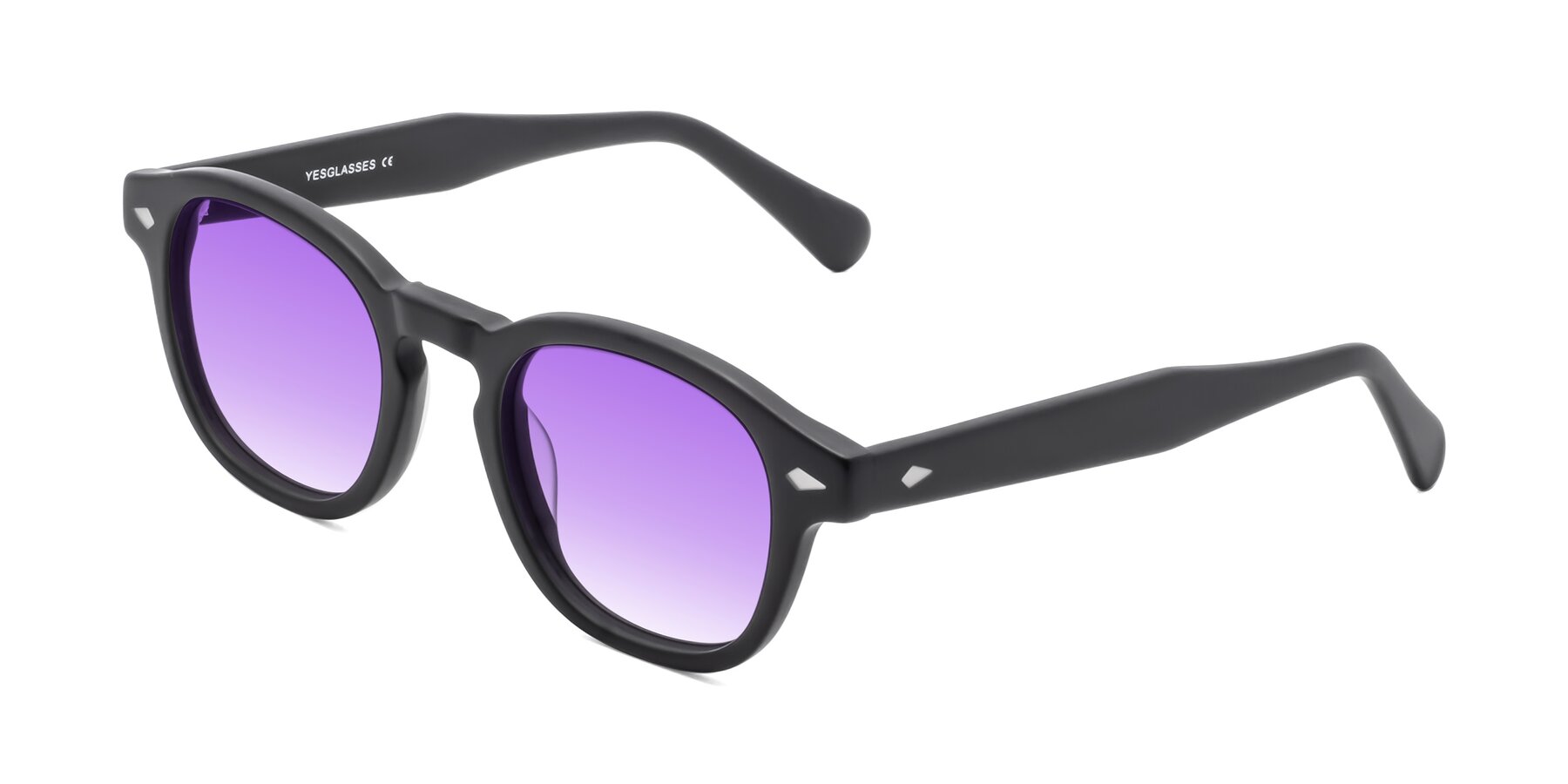 Angle of WALL-E in Matte Black with Purple Gradient Lenses