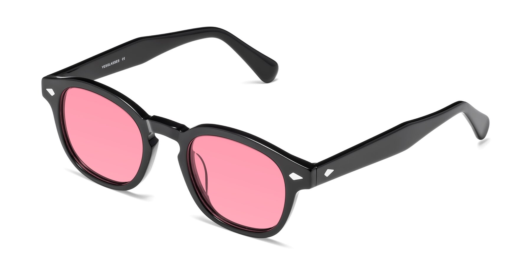 Angle of WALL-E in Black with Pink Tinted Lenses