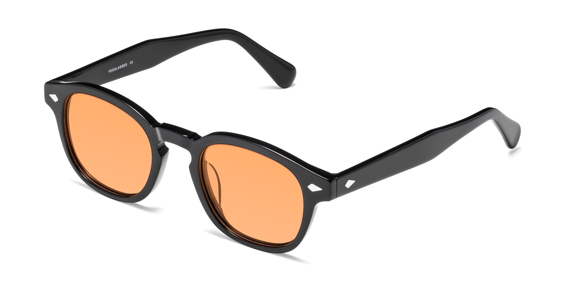 Angle of WALL-E in Black with Medium Orange Tinted Lenses
