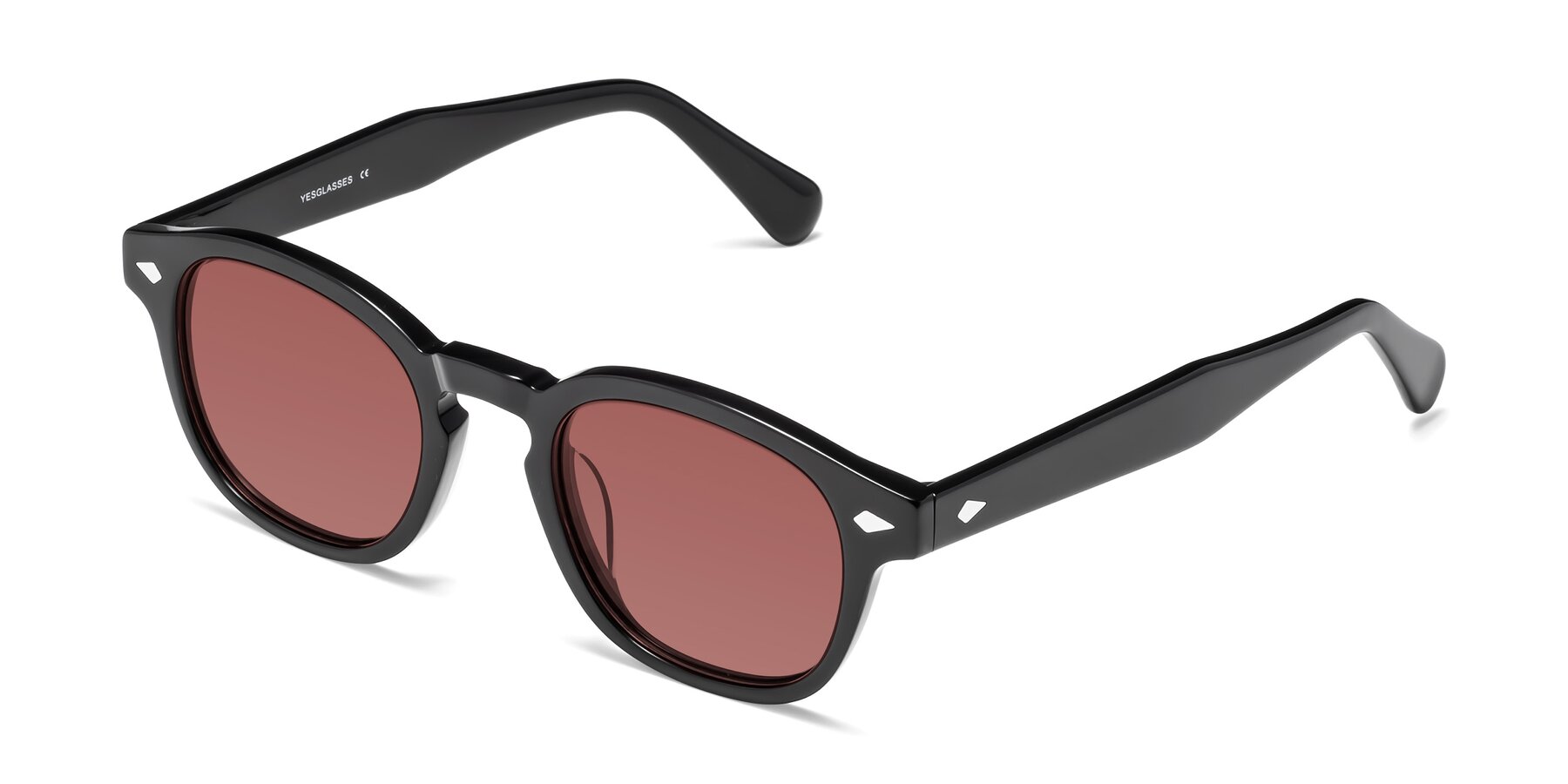 Angle of WALL-E in Black with Garnet Tinted Lenses