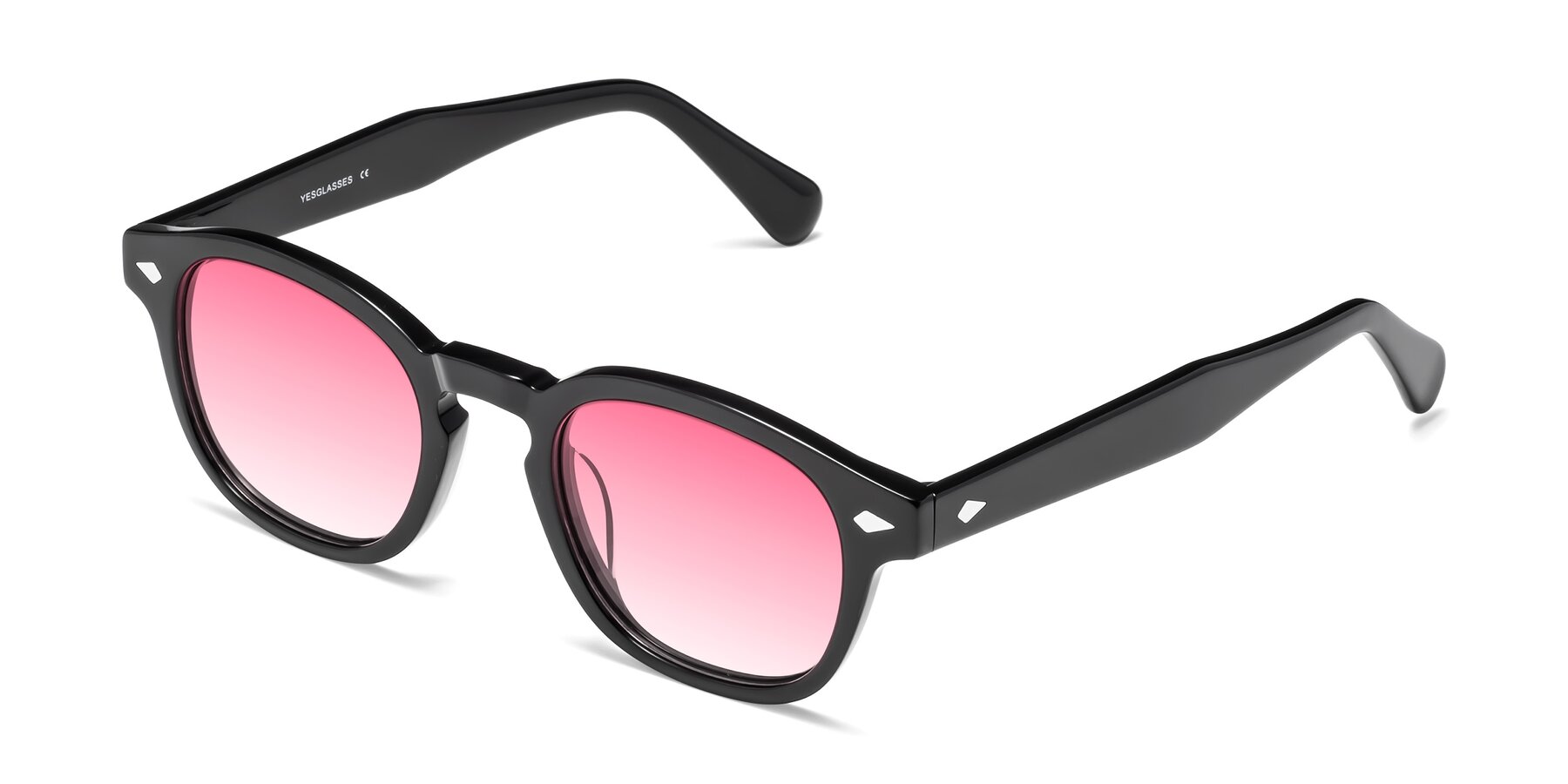 Angle of WALL-E in Black with Pink Gradient Lenses