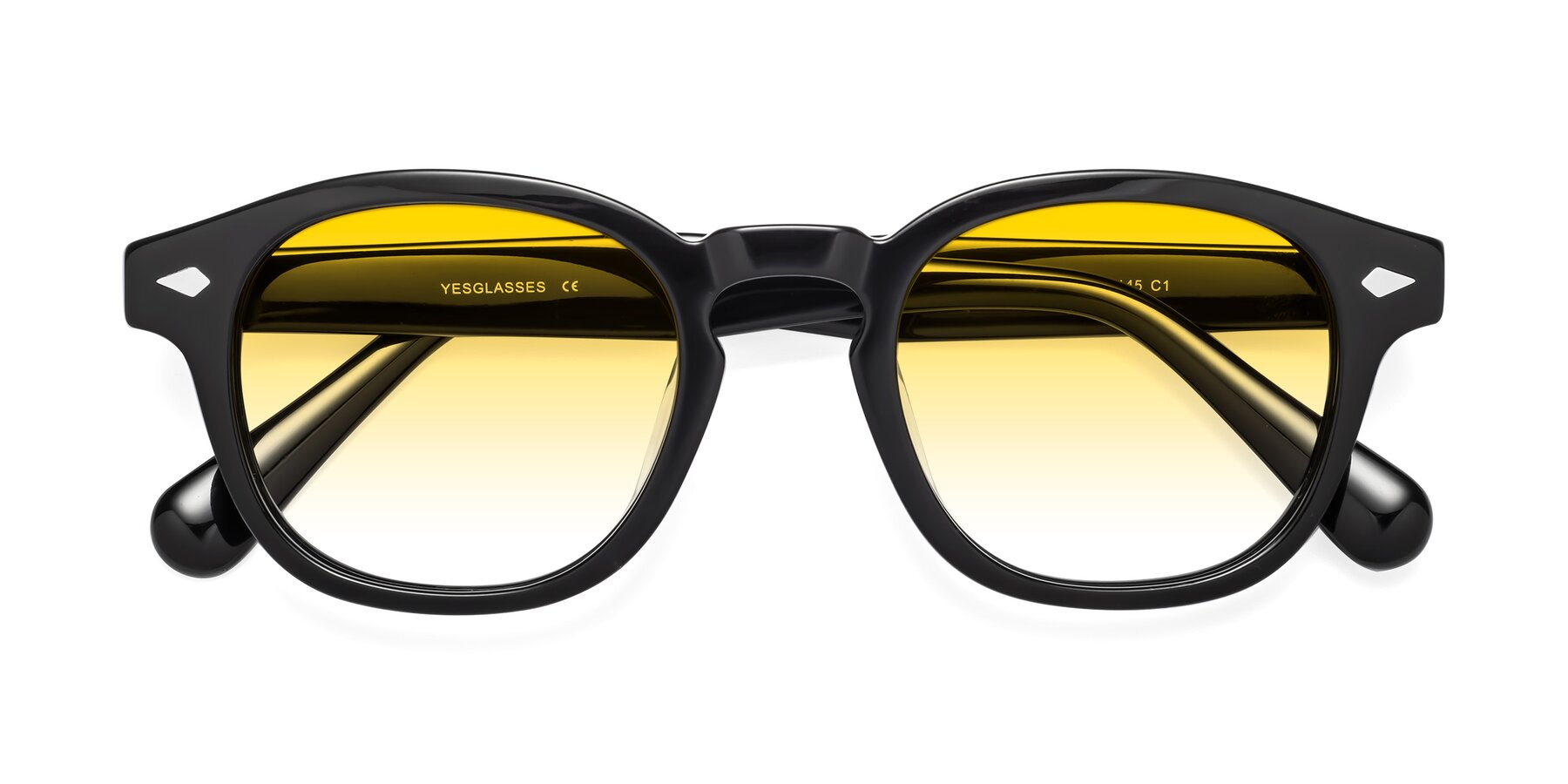 Folded Front of WALL-E in Black with Yellow Gradient Lenses