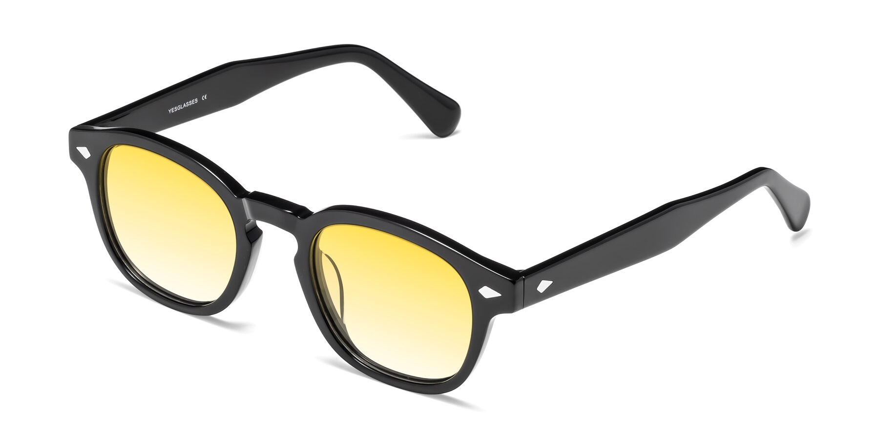 Angle of WALL-E in Black with Yellow Gradient Lenses