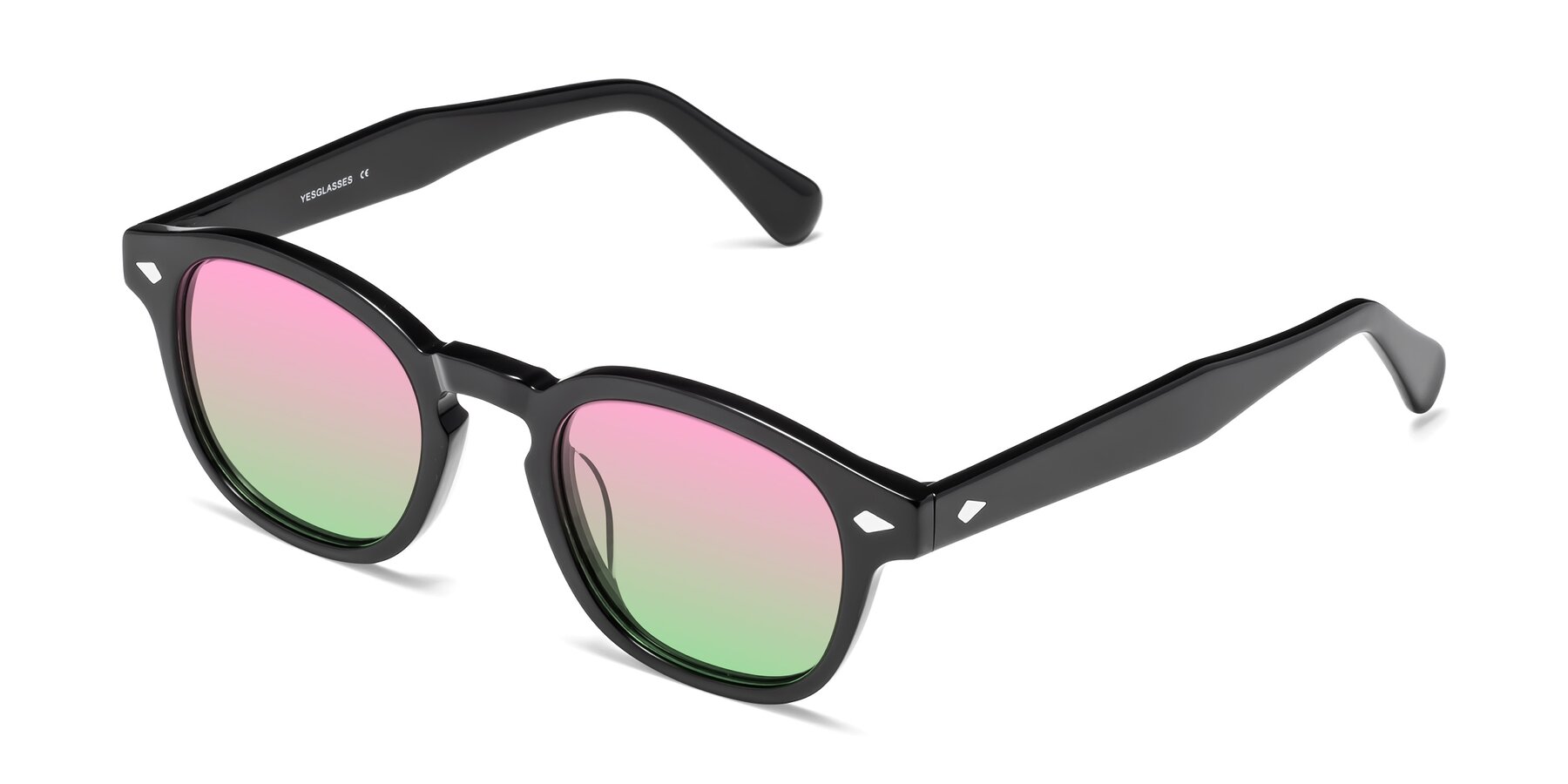 Angle of WALL-E in Black with Pink / Green Gradient Lenses