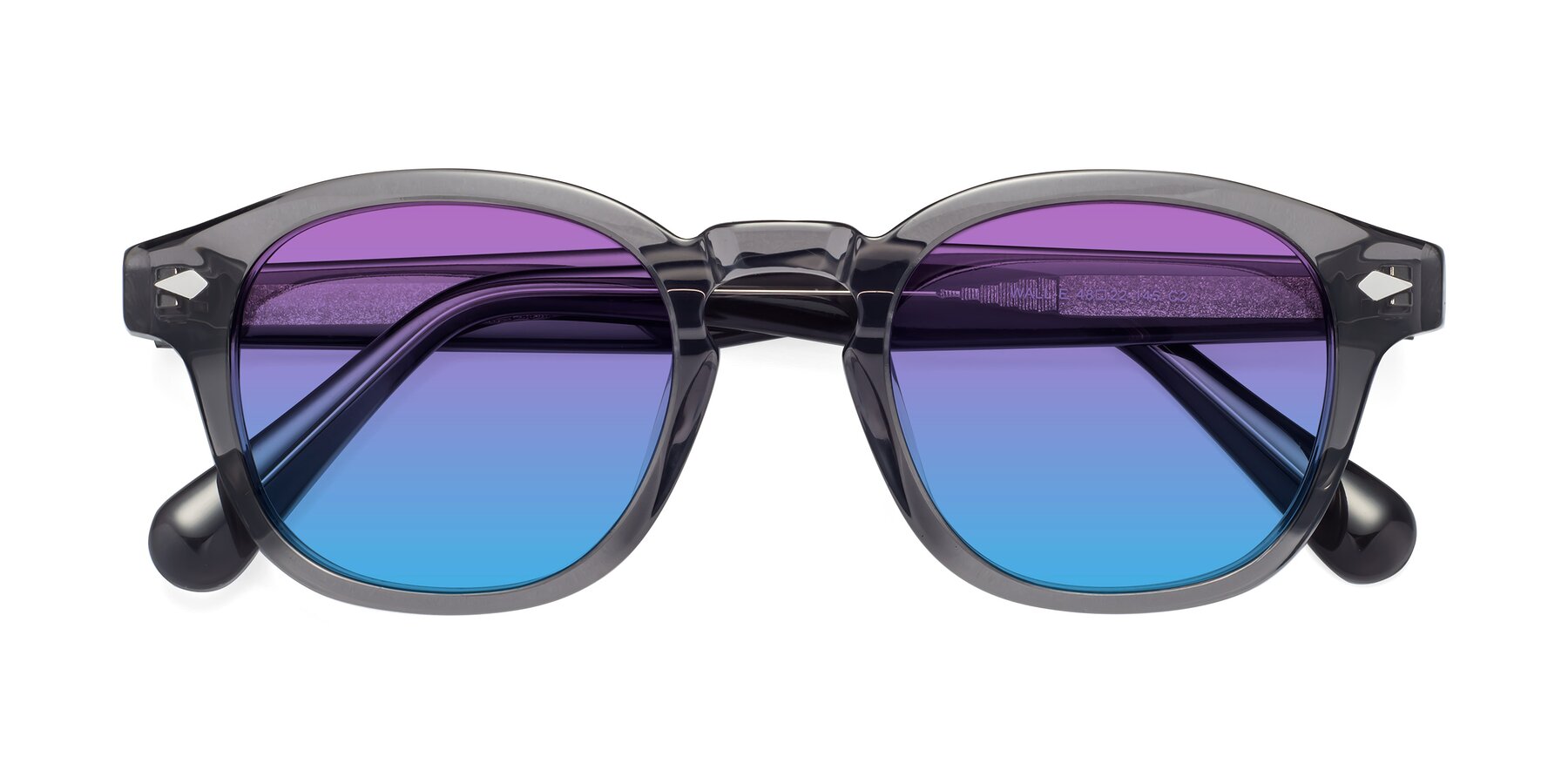 Folded Front of WALL-E in Translucent Gray with Purple / Blue Gradient Lenses