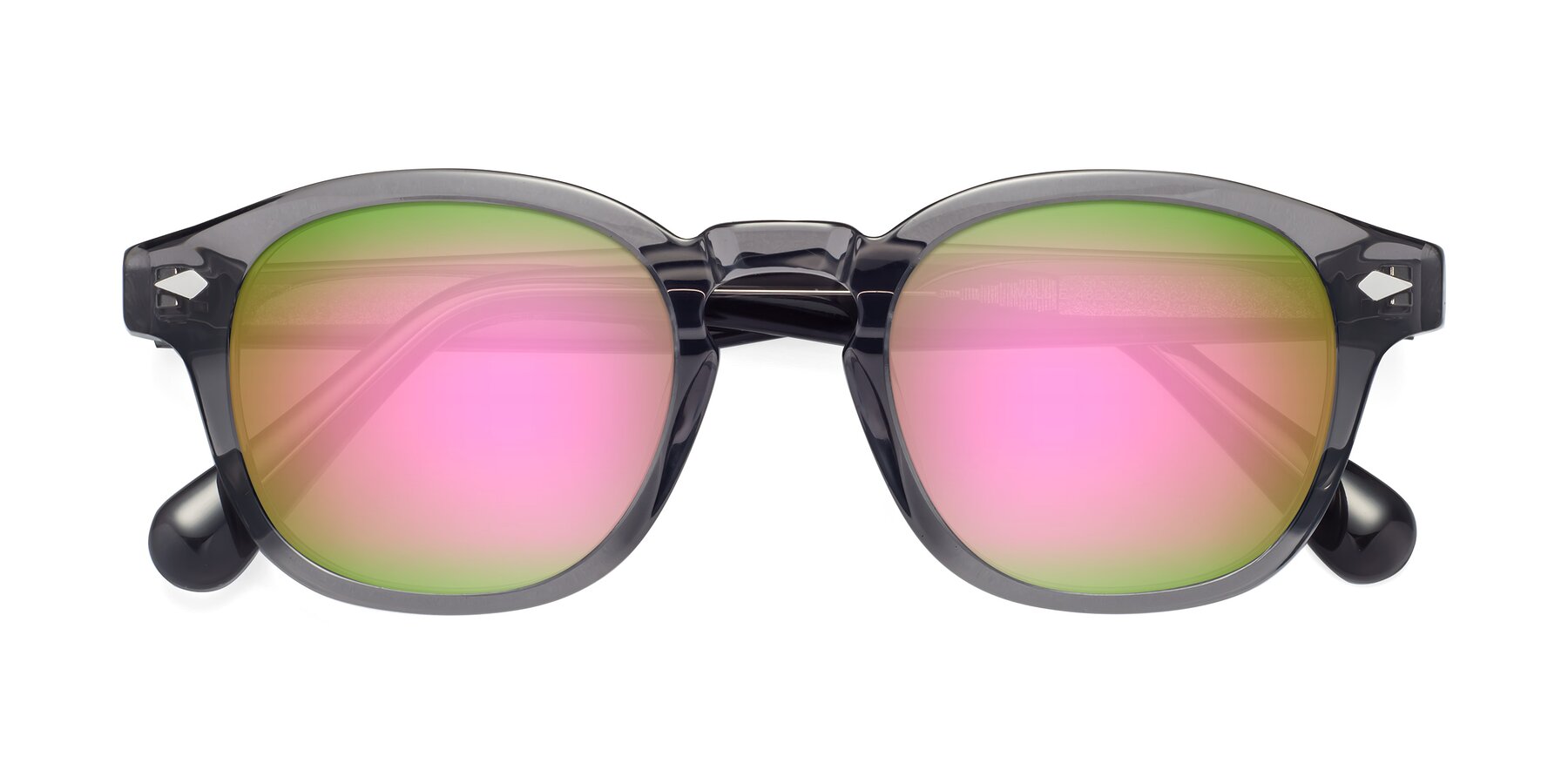 Folded Front of WALL-E in Translucent Gray with Pink Mirrored Lenses