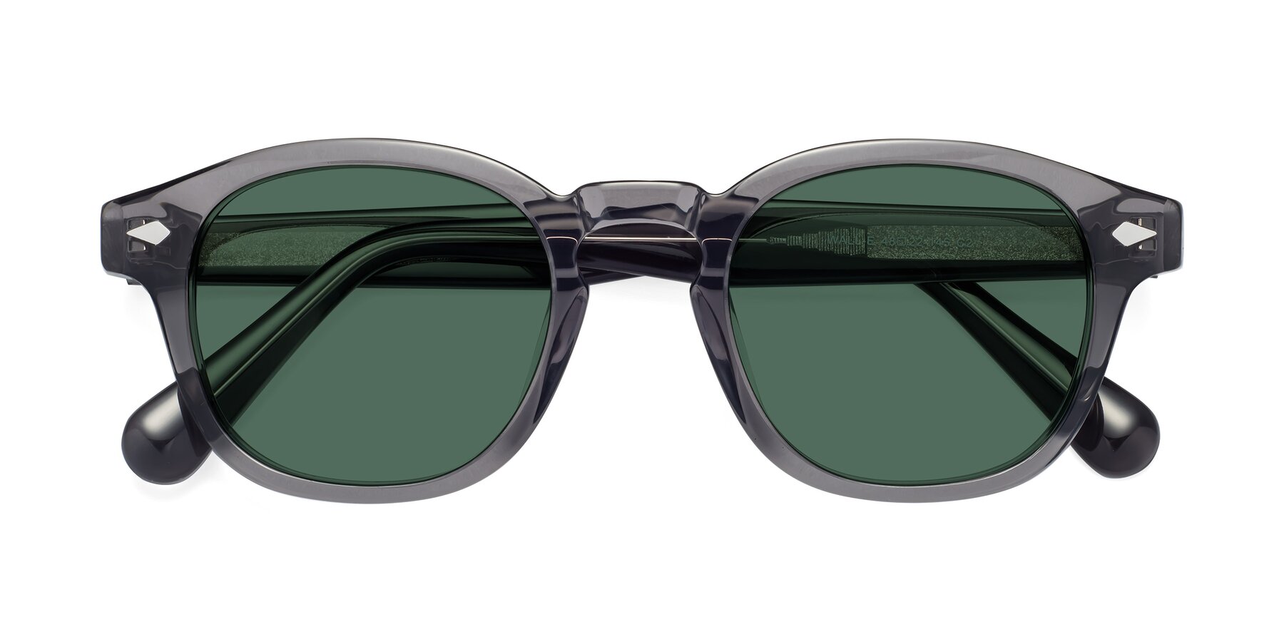 Folded Front of WALL-E in Translucent Gray with Green Polarized Lenses