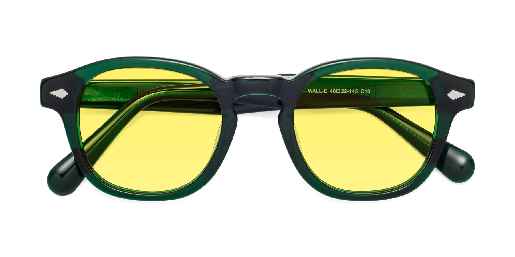 Folded Front of WALL-E in Green with Medium Yellow Tinted Lenses