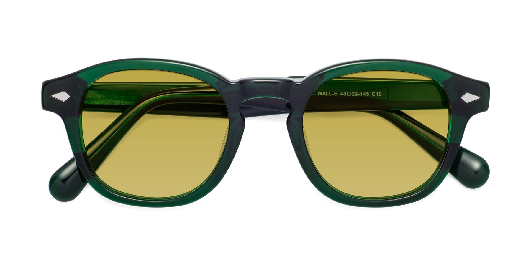 Folded Front of WALL-E in Green with Champagne Tinted Lenses