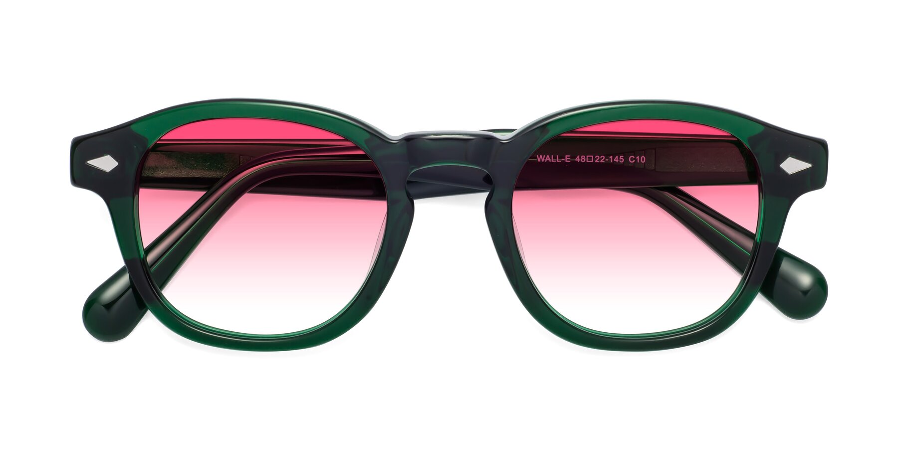 Folded Front of WALL-E in Green with Pink Gradient Lenses