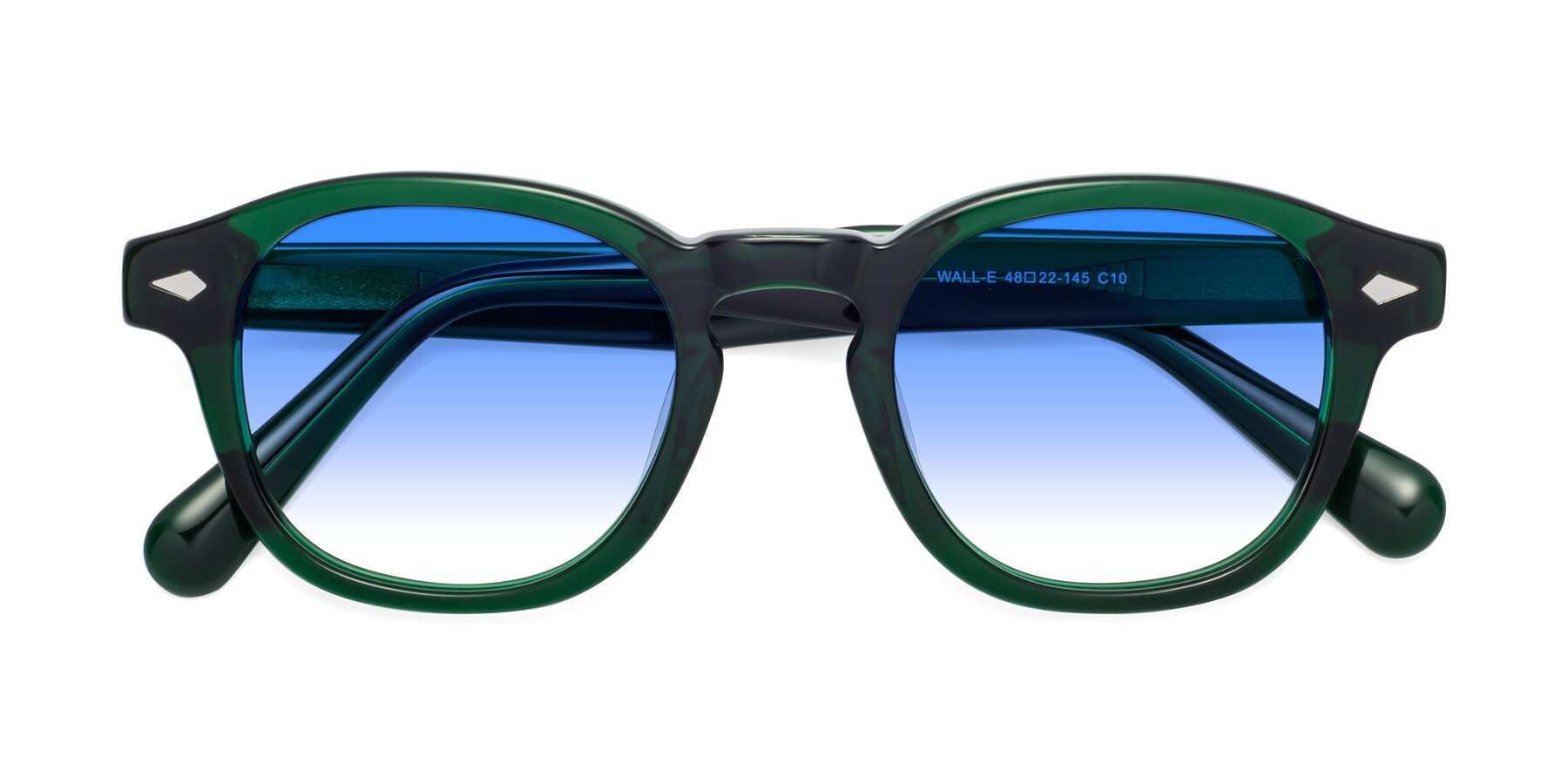 Folded Front of WALL-E in Green with Blue Gradient Lenses